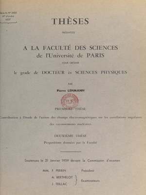 cover image of Contribution à l'étude de l'action des champs électromagnétiques sur les corrélations angulaires des rayonnements nucléaires